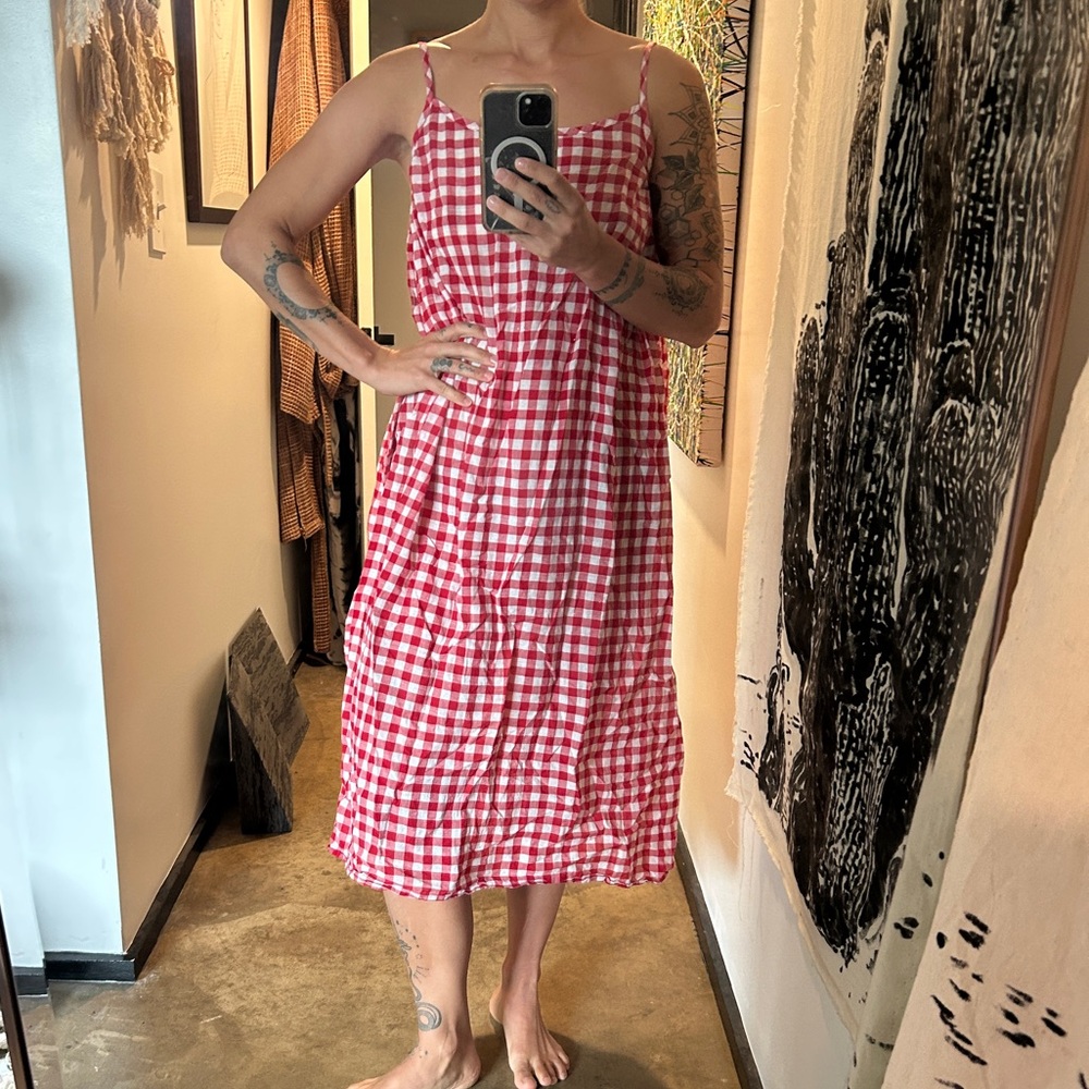 Red and White Gingham Dress